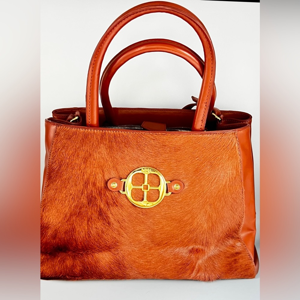 IMAN Global Platinum Rock The Runway Brown Genuine Leather and Calf Hair…